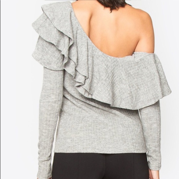 One shoulder ruffle fitted top - Picture 2 of 4